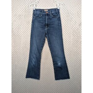 Mother Jeans Hustler Ankle Fray Women's 24x25 Blue Denim Stretch Zip Fly